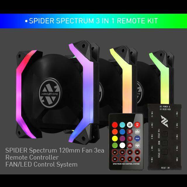 ABKO NCore SPIDER SPECTRUM PC FAN 3in1 REMOTE KIT(120MM)- REMOTE ...