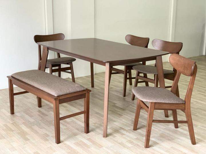free shipping GF 5s DINING ROOM SET [1+4+BEN99] / meja makan Lazada