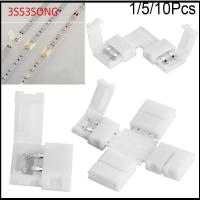 3SS3SONG 1/5/10Pcs สำหรับ 3528 5050 คลิปต่อ Coupler ไร้บัดกรี PCB ขั้วต่อ LED Strip 8mm 10mm 2Pin