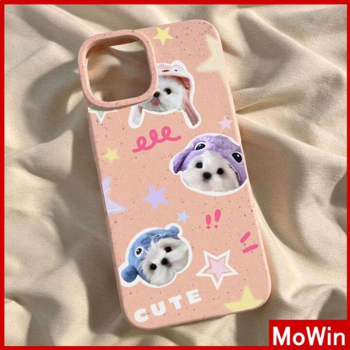 mowin-เข้ากันได้สำหรับ-เคสไอโฟน-เคสไอโฟน11-เคส-เป็นมิตรกับสิ่งแวดล้อมเคสย่อยสลายได้นุ่มกันกระแทกป้องกันสีชมพูแมวน่ารักสุนัขเข้า