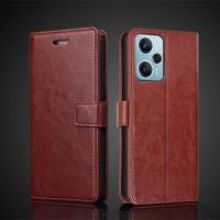 เคสหนังแบบปิดกระเป๋าเก็บบัตรสำหรับ Xiaomi POCO F5 Pu ฝาพับหนังย้อนยุคกระเป๋าสตางค์เคสโทรศัพท์ F5 POCO