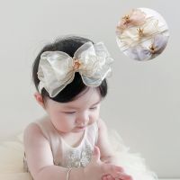 Mesh Bows Baby Headband Hair Bands for Newborn Elastic Infant Turban Headwear Kids Accessories