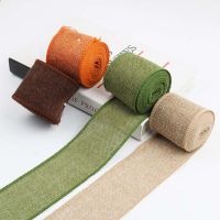 3m/lot 6cm Wide Jute Cloth Roll Colorful DIY Handmade Wedding Party Supplies Crafts Linen Volume Burlap Ribbon Apparel Sewing Gift Wrapping  Bags