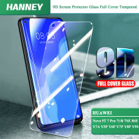 HANNEY สำหรับ Huawei Nova 5T 7 8 9 10 11 Pro 7i 8i 7SE 8SE 9SE 10SE Y70 Y90 Plus Y7A Y5P Y6P Y7P Y8P Y9S Y9 Prime 2019 9D ป้องกันหน้าจอแก้วคลุมทั้งหมดฟิล์มนิรภัย 9DGH-01