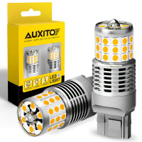 AUXITO 2ชิ้นไม่มีไฮเปอร์แฟลช1156 7440 7743 Ba15S W21W 1200Lm หลอดไฟ2835Smd 1500K สำหรับเลี้ยวสัญญาณไฟไม่มีข้อผิดพลาด