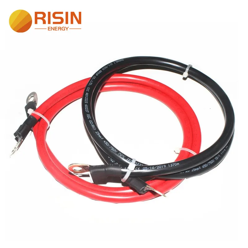Risin Solar Battery Connection Cable 8/6/4 AWG High Current Terminal Lugs  Wire Solar Inverter Dc Battery Connect Cable