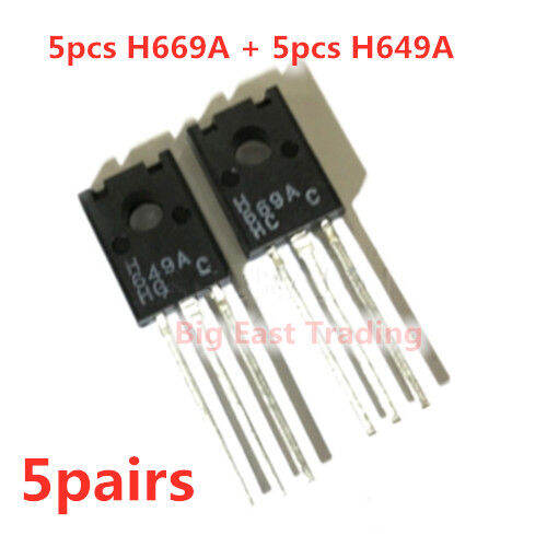 10pcs ( 5pcs H669A 5pcs H649A ) TO126F 669A 649A TO126 TRANSISTOR