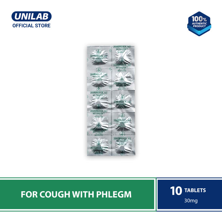 Unilab Myracof 30 mg 10 Ambroxol Tablets - Effective Relief from Cough ...