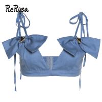 Rerosa เสื้อกั๊กยีน เปิดหลัง เข้ารูป สีพื้น สําหรับผู้หญิง