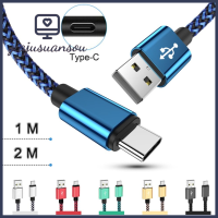 JIAJUSUANSOU สายชาร์จไนลอน2.1A สายชาร์จเร็ว,1ม./2ม. สายชาร์จ USB-C สายสำหรับซัมซุง Galaxy S8 S10 S9 + Plus/huawei