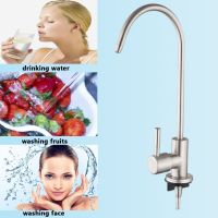 New Gooseneck Kitchen Water Faucet Chrome Direct Drinking Tap Water Plated 1/4 Inch Connect Hose Reverse Osmosis Parts Purifier