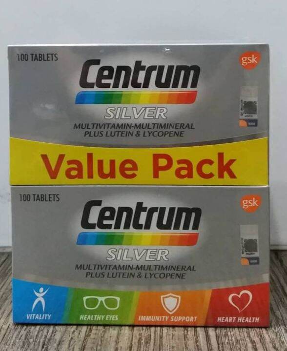 CENTRUM SILVER PLUS LUTEIN AND LYCOPENE 2X100S [EXPIRY 07/2024] Lazada