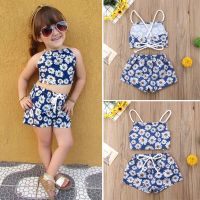 Kids Baby Girls Summer Floral Outfits Clothes Sleeveless Sling Tank Tops+Shorts Pants 2PCS Sets  by Hs2023