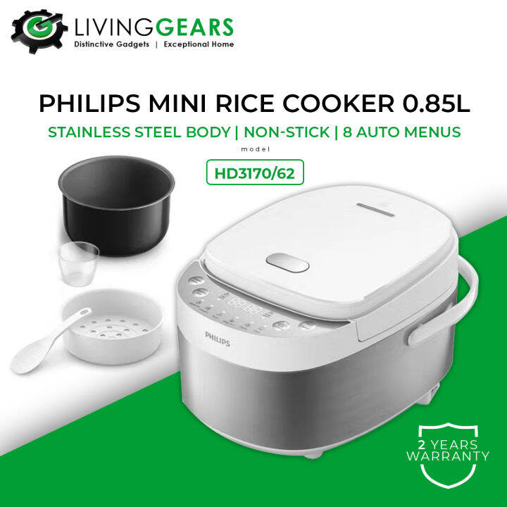 PHILIPS 3000 Series Mini Rice Cooker 0.85L Fuzzy Logic (HD3170/62