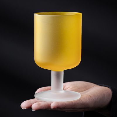 [COD] French Medieval Glass Frosted Goblet Cocktail Cup Dessert