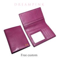 100% Cowhide Passport Holder Factory Genuine Leather Engrave Letters Men Women Passport Cover Customized Name Travel Card Wallet Card Holders