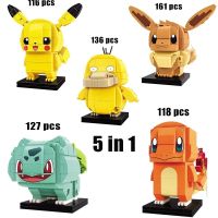 pokemon figures Pikachu cartoon brick pocket monster ball monster brick set classic cartoon movie doll model childrens toys