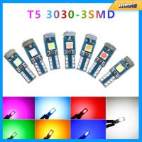 10ชิ้น3030-3SMD T5อุปกรณ์ไฟเกียร์ LED โคมไฟเครื่องปรับอากาศไฟแผงหน้าปัดไฟตบแต่งภายในรถยนต์