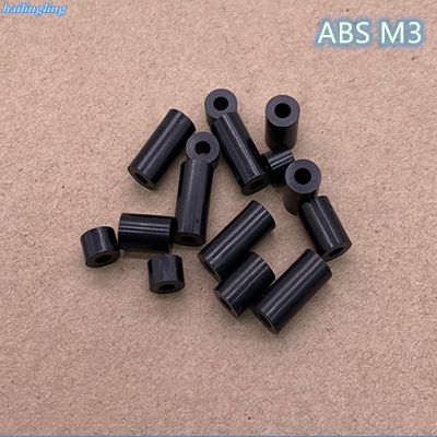 ✳┇ M3 ODxIDxH 100-1000 PCS Black Insulating Column Plastic Gasket Nylon Straight Through Column Sleeve ABS Padded Hole Spacer