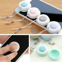 ✱☞ Mini Candy Color Glasses Cleaning Brush Soft Fannel Material Mobile Phone Screen Wipe Cleaning Tool With Portable Keychain