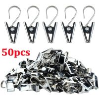 50Pcs Stainless Steel Curtain Clips with Hook Sturdy and Durable Window Curtain Hook Clips Home Window Accessories