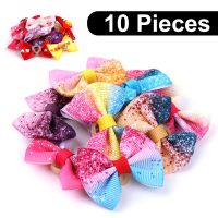 【YF】◇✿  10pcs/lot Dog Hair Bows With Rubber Bands Accessories Grooming Pets Headwear Chihuahua