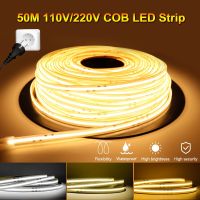 220V 110V COB LED Strip Super Bright LED Light IP67 Waterproof Outdoor LED Strip Light 220V LED Tape For Kitchen Garden LED Strip Lighting