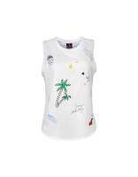 Hybrid T-shirt Women  ไฮบริดเสื้อยืดแขนกุดผู้หญิง  สีขาว(White)WT-256-WH