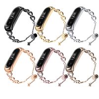 Strap for Xiaomi Mi Band 6 5 4 3 Bracelet Woman Gift Strap Heart Shape Metal Bracelet Stainless Steel Smart Wrist Band