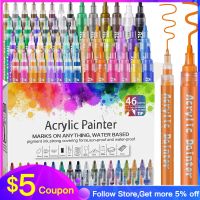 6-80 Colors Acrylic Paint Marker Long Lasting Acrylic Paint Pens with 0.7mm Extra Fine and 2.0mm Medium Tip Paint Art Markers