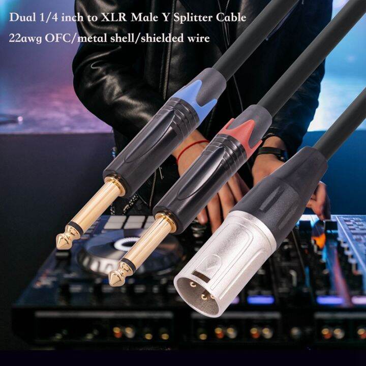 dual-6-35mm-1-4-in-to-xlr-male-y-splitter-cable-3pin-xlr-male-to-dual-6-35mm-plug-audio-microphone-cable