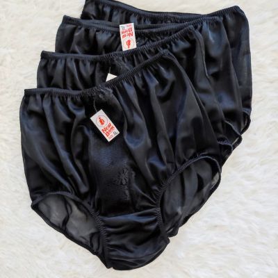 กางเกงในผู้หญิง ไซส์ใหญ่ เต็มตัว XL สีดำ แพ็ค4ตัว ผ้าไนล่อน ราคาโรงงาน  เอว 36-42 นิ้ว แห้งเร็ว Black Underwear Nylon Full briefs