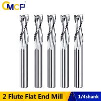 CMCP 1/4 Shank Milling Cutter 2 ขลุ่ยแบน End Mill ทังสเตนคาร์ไบด์แกะสลักบิตเครื่อง CNC Milling เครื่องมือขึ้นตัดบิตเราเตอร์