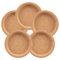 5 Pcs Cork Coaster for Beverage Coasters, Heat-Resistant Water Reusable Natural Round Coasters for Restaurants and Bars