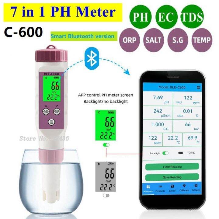 7-in-1-ph-tds-ec-orp-salinity-s-g-temperature-c-600-water-quality-tester-for-drinking-water-aquariums-ph-meter-with-bluetooth