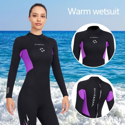 Women Full Body Scuba Dive Wet Suit Wetsuits 3mm Neoprene Winter Swim Surfing Snorkeling Spearfishing Water Sports Water Ski