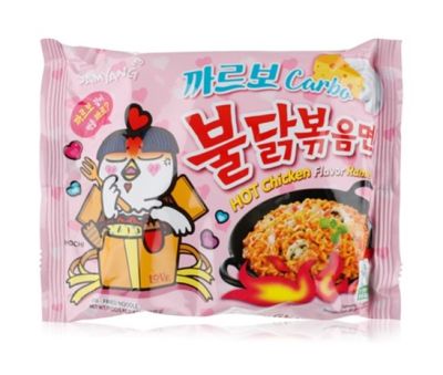 มาม่าเผ็ดเกาหลีซัมยัง รสคาโบนาร่าสูตรไก่เผ็ด  samyang buldak hot chicken carbonara ramen 130g 까르보불닭볶음면