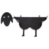 Novelty Black Sheep Toilet Roll Holder Bathroom Ornament Free Standing Metal Paper Towel Holder