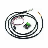 DS18B20 Temperature Sensor Module Kit Waterproof 100CM Digital Sensor Cable Stainless Steel Probe Terminal Adapter For Arduino WATTY Electronics