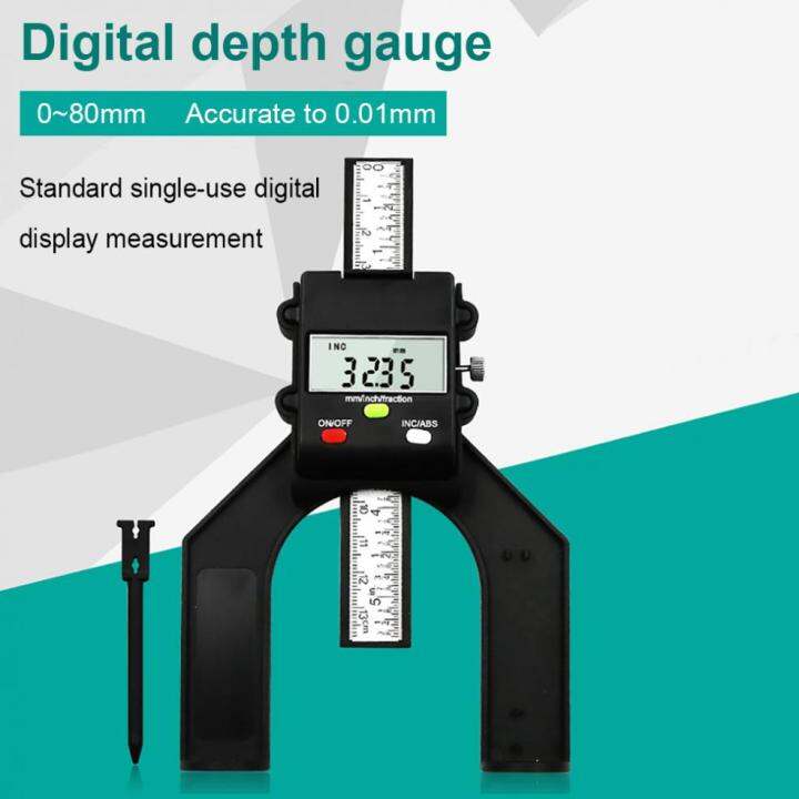 Digital Height Gauge Depth Gauge Tread Depth Ruler LCD Self