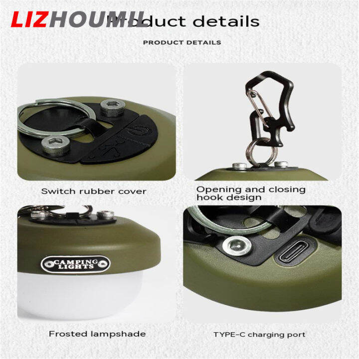 lizhoumil-โคมไฟตั้งแคมป์กลางแจ้ง3โหมดแสงอเนกประสงค์ตะเกียงตั้งแคมป์ชาร์จ-usb-พร้อมตะขอดีไซน์