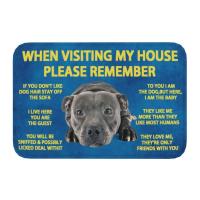 bjh❐۞✉  Please Staffordshire Terrier Rules Doormat Anti-Slip Room Entrance Rug