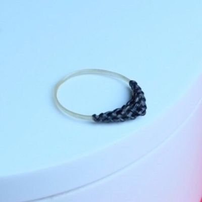แหวนหางช้าง แท้ วงเล็กน่ารัก หางดำผสมหางเผือก แท้