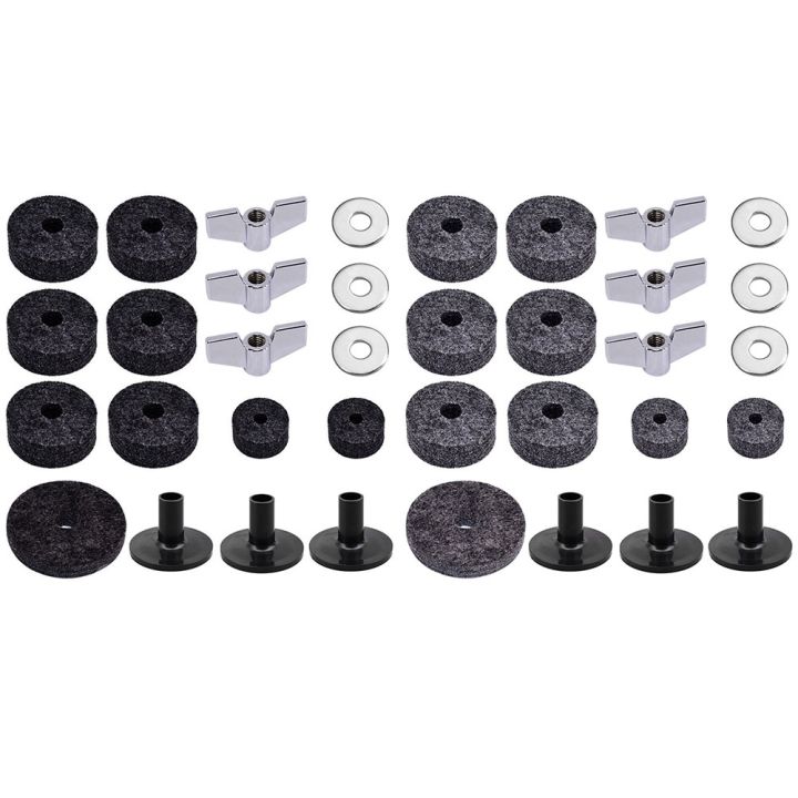 18pcs-replacement-drums-felt-set-drum-stand-felt-cymbal-sleeve-percussion-parts-for-most-drums-jaw-drums-black