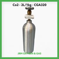 ๋JRM ถังอลูมีเนียม 2L พร้อมคาร์บอนไดออกไซด์Co2 เลี้ยงไม้น้ำ ทำเครื่องดื่ม น้ำโซดา Co2-CGA320(เกลียวไทย)