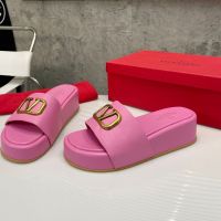 2023 summer new outerwear casual all-match willow nail sandals v buckle slippers thick bottom valentinoˉincreased metal buckle