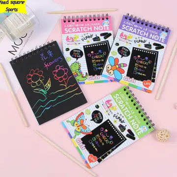 12 Sheet Magic Scraping Drawing Paper Colorful Painting Doodle