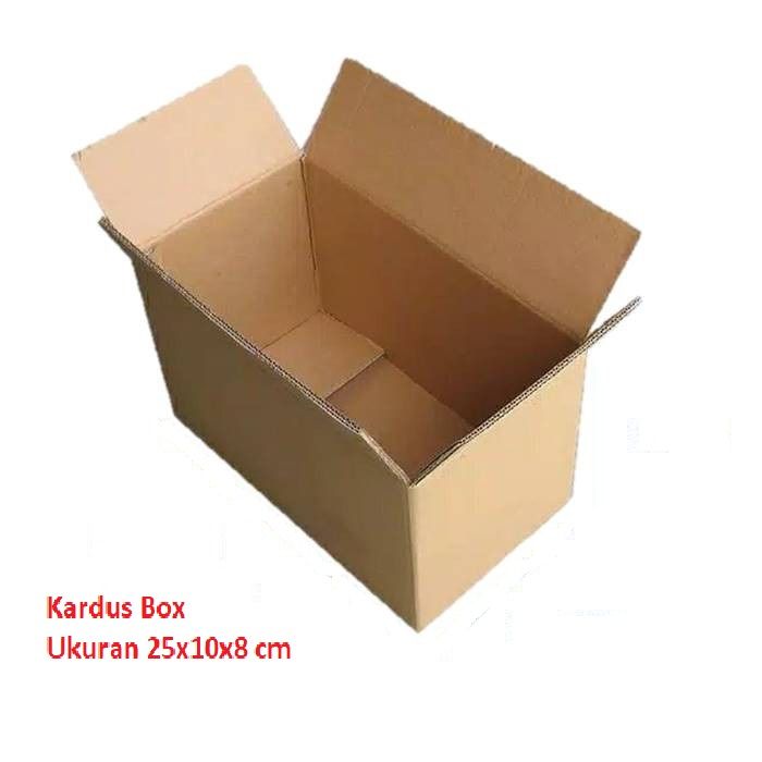 Kardus Box Packing Ukuran 25x10x8 cm Centimeter Bahan Tebal Kuat Kotak