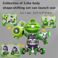 3 In 1 Assembly Deformation ของเล่นสำหรับชายหุ่นยนต์ตุ๊กตา PVZ Plant Vs. Zombie Mecha Fighter PVC Action Figure เด็ก Gift