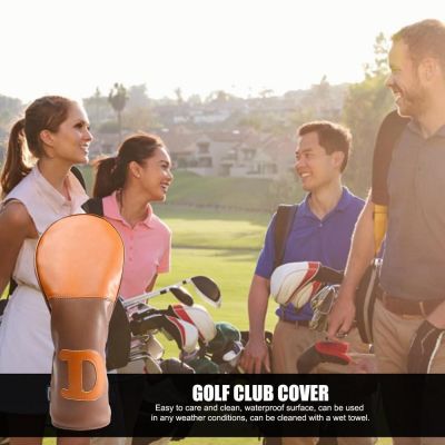 RONGJINGMALL ที่คลุมหัวไม้กอล์ฟปลอกหุ้มหัวไม้กอล์ฟไฮบริดอุปกรณ์เสริมเคสป้องกันแฟร์เวย์สำหรับไดรเวอร์หนัง PU ไฮบริดฝาครอบพัตเตอร์กอล์ฟ Driver Golf ปลอกหุ้มหัวไม้กอล์ฟ S ที่คลุมหัวไม้กอล์ฟ